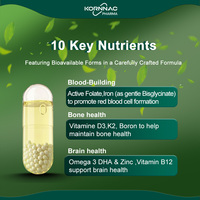 Comprimés avec liquide en capsule HPMC pour supplément multivitaminé pour femmes de plus de 18 ans, fabricant OEM certifié GMP