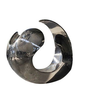 Escultura de Espejo de Acero Inoxidable Jiahua, Escultura Abstracta Irregular para Montar en el Suelo, Instalación de Arte Hecha a Mano - Product Image 5