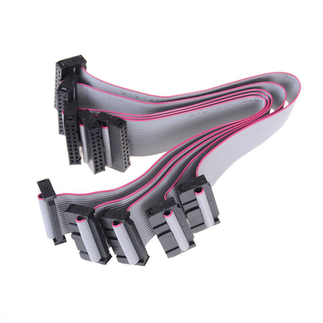 2.54mm Pitch FC-6/8/10/14/16/20/40/50 PIN 30CM PVC JTAG ISP Download Cable Gray Flat Ribbon Data Cable IDC BOX HEADER Electronic