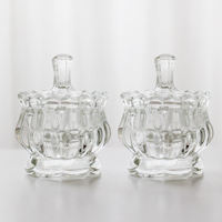 Boîte de rangement légère de luxe rétro transparente en verre avec couvercle pour bonbons, bijoux, aromathérapie, bougie, tasse, décoration de mariage