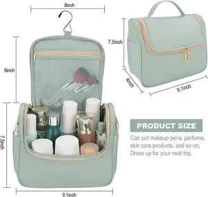 BSCI Factory Waterproof PU Leather Handbag Waterproof Travel Storage Toiletry Makeup Cosmetic Bag