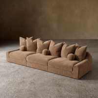 Canapé modulaire en cuir Jennifer 3 places, luxe moderne, sur mesure, rembourré, fabricant de meubles pour salon et hôtel