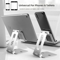Support de téléphone réglable en alliage d'aluminium, support de bureau universel pour tablette, pliable, portable, pour diffusion en direct, support de bureau pour ordinateur portable