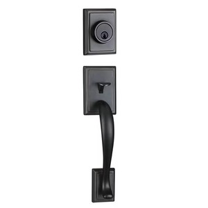 Ensembles <span class=keywords><strong>de</strong></span> poignées <span class=keywords><strong>de</strong></span> porte d'entrée sécurisées en alliage <span class=keywords><strong>de</strong></span> zinc avec <span class=keywords><strong>plaque</strong></span> carrée pour porte double - Product Image 1