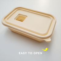 Boîte à lunch jetable carrée en plastique PP personnalisable, biodégradable, respectueuse de l'environnement, adaptée au micro-ondes, en amidon de maïs