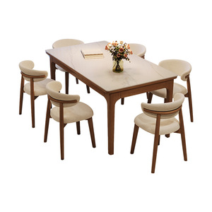 Solid Wood Slab <b>Dining</b> <b>Table</b> <b>4</b> Piece Set Walnut Color <b>Space</b> <b>Saving</b> <b>For</b> Small Apartments And Homes - Product Image 5