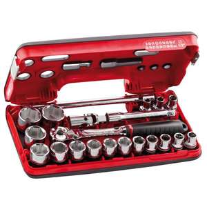 USAG - U06090032 Assortiment de douilles hexagonales dans une boîte bimatière (21 pcs) - EAN 8010239297289 RATCHET AND SOCKET SETS 1/2" - Product Image 1