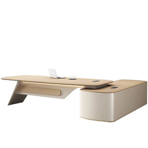 Juego de Muebles de Oficina de Diseño Moderno y Lujo Liyu, Escritorio Ejecutivo de Madera Maciza, Mesa y Silla para Jefe con Archivador - Product Image 6