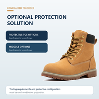 Bottes de sécurité montantes en cuir nubuck personnalisées avec embout de protection et semelle intermédiaire anti-perforation pour les acheteurs en gros