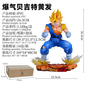 Figurine de collection Vegito Super Saiyan Blue en pose de combat avec tenue endommagée, statue en PVC d'anime, décoration de bureau pour les fans - Product Image 3