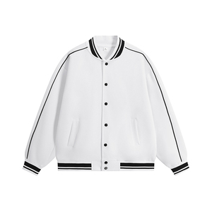 Chaqueta de béisbol de color contrastante para hombre y mujer, con logo personalizado impreso, sudadera, ropa de trabajo, uniforme de equipo - Product Image 3