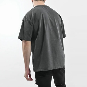 Camiseta de Algodón 100% Grueso para Hombre, con Logotipo Personalizado Bordado, Hombros Caídos y Lavado Ácido - Product Image 4