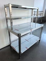 Table de travail en acier inoxydable commercial, robuste, 304 201, plan de travail de préparation pour la cuisine, pour la préparation des aliments dans les restaurants