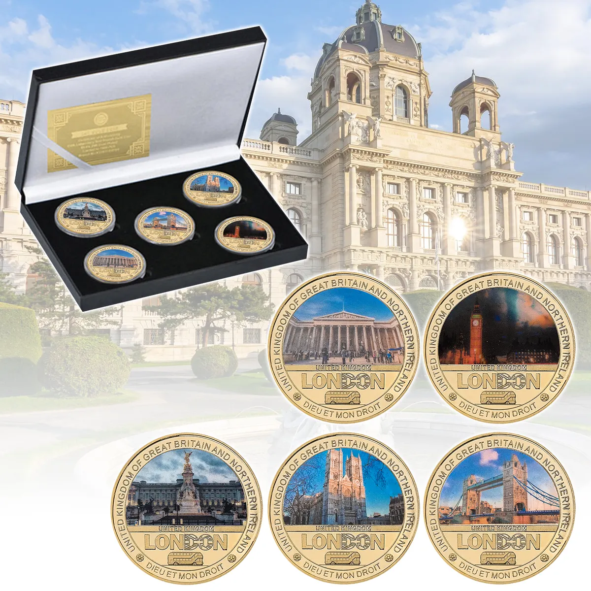 Брит Лондон, строительная туристическая памятная монета, золотая металлическая сувенирная монета для коллекции