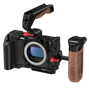 Kit de cage de caméra en aluminium pour <span class=keywords><strong>Nikon</strong></span> ZR - Avec poignée supérieure et poignée latérale en bois, interface d'extension riche, plaque de dégagement rapide Arca - Product Image 3