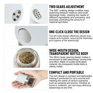 Nouveauté 2025 : <span class=keywords><strong>Salière</strong></span> et <span class=keywords><strong>poivrière</strong></span> portables en plastique RPET avec flacon en verre pour épices sèches et sel - Product Image 4