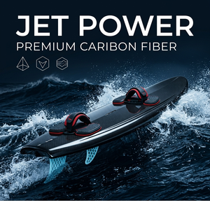 <span class=keywords><strong>Planche</strong></span> de surf à moteur à essence DDP 3.2L 9KW avec coque en carbone tissé foncé, propulsion à essence, fixations de <span class=keywords><strong>wakeboard</strong></span> et ailerons bleus - Product Image 1