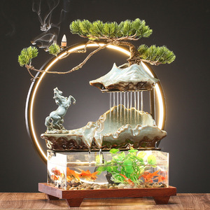 Style chinois Money Flow LEDOrnaments Creative Circulation <span class=keywords><strong>Eau</strong></span> Fish Tank Maison Salon Bureau Bureau Ouverture Cadeaux - Product Image 2