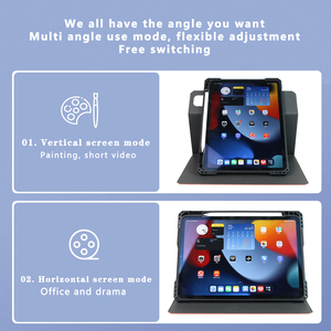 Funda Transparente JUNCHI 2026 para <span class=keywords><strong>iPad</strong></span> de 10.2 y 11 Pulgadas, Parte Trasera de PC Cristalino, Cubierta Magnética de Cuero PU con Soporte para Lápiz - Product Image 3