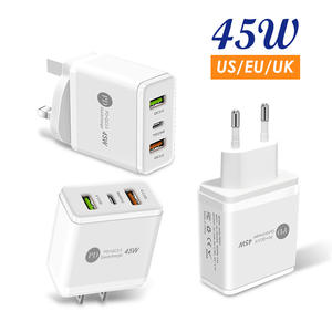 Cargador de teléfono de carga rápida PD de 45W con puertos USB duales Adaptador de enchufe 5V4A EU US UK para iPhone Samsung Xiaomi - Product Image 4