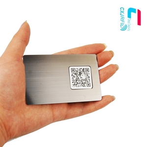 Carte de visite programmable en métal Nfc Matériau en acier inoxydable NTAG213 215 216 Carte Nfc en métal avec <span class=keywords><strong>code</strong></span> Qr - Product Image 3