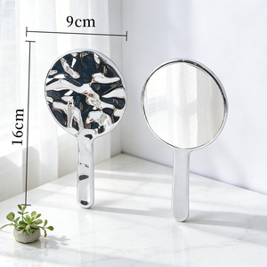 Custom Logo Silver Heart Shape Portable Handheld Makeup <b>Mirror</b> Electroplated pink Handheld <b>Mirror</b> for Girl - Product Image 5