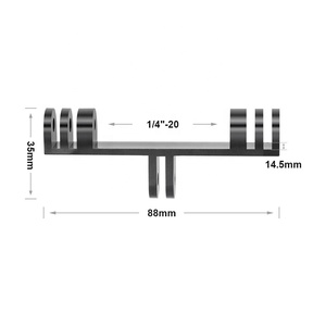 Takenoken accesorios para <span class=keywords><strong>GoPro</strong></span> Hero aleación de aluminio doble soporte puente Selfie soporte con adaptador de montaje Flash soportes de acción - Product Image 3