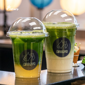 Gobelets en plastique jetables avec logo personnalisé, avec couvercles, gobelets en PET pour matcha et café glacé, pour emporter et à emporter - Product Image 5