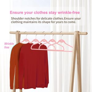 Children's Clothing Hanger Premium Wholesale Velvet Non-Slip 360 Degree Swivel Saving Colorful Design for Wardrobe - Product Image 3