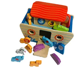 TS Noah's Ark Colorful Animals Building Blocks Wooden Toy for Creative Role Play Promotes Grasping Thinking Skill