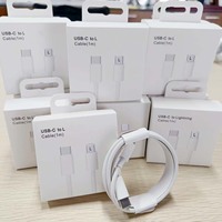 Câble tressé Type C 1m, charge rapide, USB-C vers 8 broches, câble de données avec boîte d'emballage pour iPhone, câbles pour téléphones mobiles