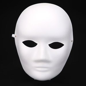 Maschera Facciale Integrale o Mezza Faccia in Carta, Ecologica e Biodegradabile, per Adulti, da Dipingere a Mano, Tema Halloween e Festività - Product Image 2