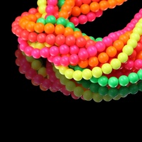 Perles de verre rondes rose néon du Fujian de 10 mm, perles de cristal en vrac pour la fabrication de bijoux, bracelets, colliers, artisanat DIY