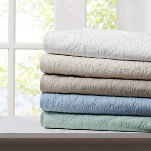 DB Oversized <b>Quilted</b> Ivory <b>Throw</b> 60x70 <b>Bedspreads</b> & Coverlets - Product Image 4