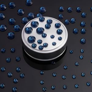 Perles <span class=keywords><strong>de</strong></span> strass Mystic 5 mm en résine époxy indigo foncé à dos plat avec trou central à coudre pour <span class=keywords><strong>la</strong></span> fabrication <span class=keywords><strong>de</strong></span> bijoux à franges et pompons - Product Image 5