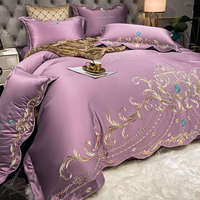 Ensemble de literie de luxe en coton soie glacée OEM ODM en gros, style européen, comprenant housse de couette, taies d'oreiller et drap plat pour la maison