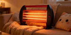 Calentador de Cuarzo Infrarrojo de Diseño Clásico de 1200W para el Hogar, Calentamiento Rápido, <span class=keywords><strong>3</strong></span> Bombillas, Protección Antivuelco, Independiente, de Plástico, para Baño, Enchufe EU/UK - Product Image 3