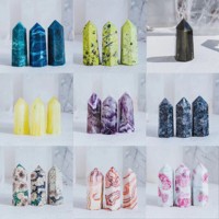 En gros Yinglai Mini carillon éolien en cristal de 2 pouces, baguettes de pierres précieuses, pierres de guérison, tailles personnalisées, décoration de tour