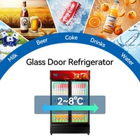 Réfrigérateur commercial portable YINZHENG à double porte vitrée pour boissons, idéal pour supermarchés et restaurants