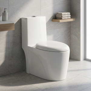 WC monobloc en céramique Crenza, désodorisant, à siphon, à poser au sol, pour salle de bain extérieure - Product Image 6