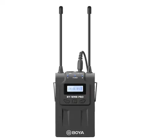 Boya rx8 pro bodypack sem fio, dois canais, receptor, portátil, sem fio, para câmera canon, nikon, dslr