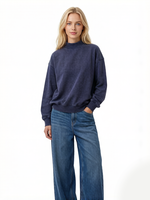 Pull basique extensible à col montant pour femme, décontracté et tendance