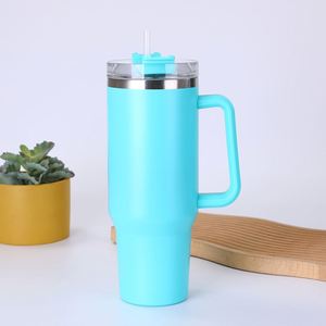 Gobelet isotherme de voyage H1.0 avec poignée, 40 oz, double paroi, couvercle, paille, antidérapant, logo personnalisé OEM - Product Image 1