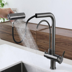Robinet de cuisine moderne en acier inoxydable, <span class=keywords><strong>mitigeur</strong></span> rétractable chaud/froid pour eau potable purifiée, à poser sur plan - Product Image 1