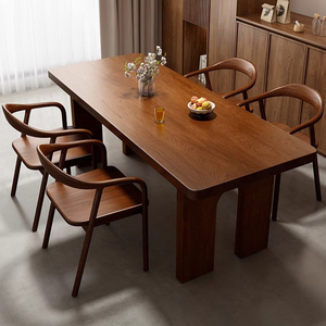 Set Tavolo da Pranzo Moderno in Legno Massello, Tavolo Rettangolare in Legno, Arredamento Casa di Alta Qualità e Confortevole - Product Image 2