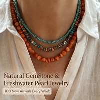 Collier de perles de pierres précieuses superposées personnalisé à faible MOQ, production rapide, perles de pierres naturelles pour bijoux de marques de boutiques