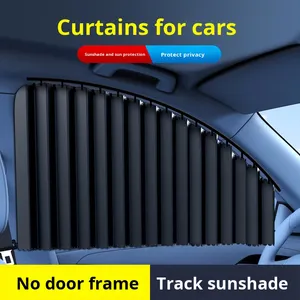 Có thể gập lại Polyester dù để che nắng cho cửa sổ bên xe nhúng nội thất có thể thu vào theo dõi sự riêng tư chống nắng vải gắn trên xe - Product Image 5