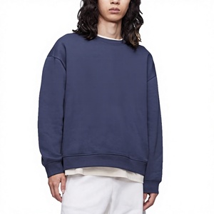 Sweat-shirt en tricot à col rond surdimensionné pour homme, couleur unie, style minimaliste, vêtements d'automne - Product Image 3