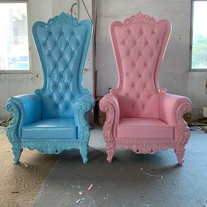 Foshan Factory Hot <strong>Pink</strong> Cheap High Back Antique King Throne Royal <strong>Chair</strong> for Sale - Product Image 2