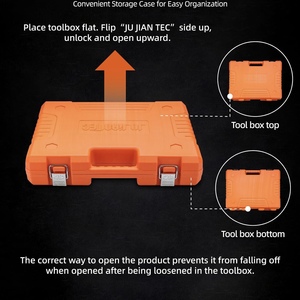 JUNTEC 1/2-Inch Metric <b>Impact</b> <b>Socket</b> Set 65-Piece With Ratchet And Adapter Industrial Grade - Product Image 3